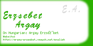 erzsebet argay business card